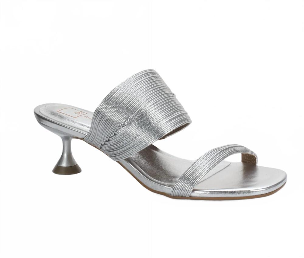 NEW BRUNO MENEGATTI women's eve slide sandal in silver